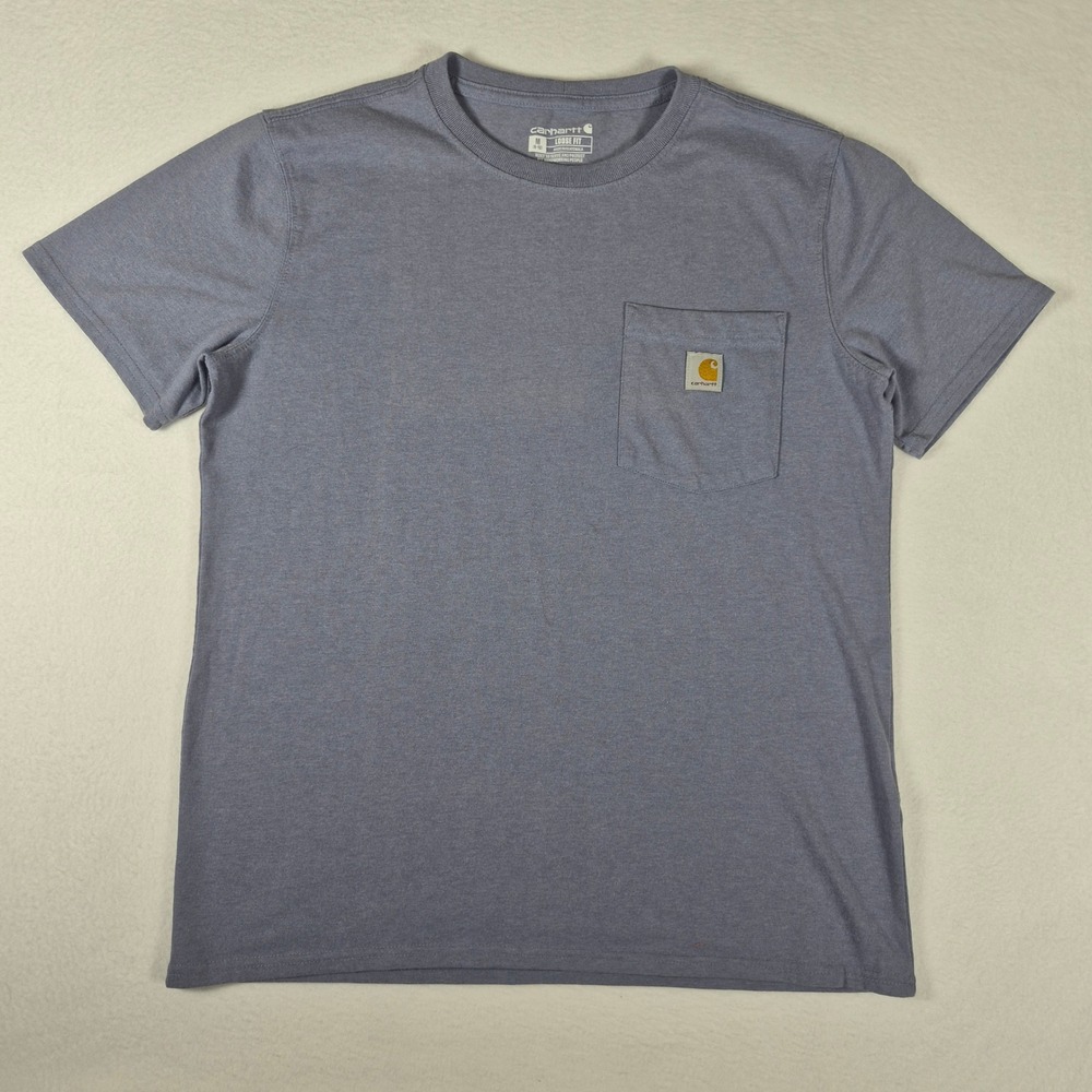 Carhartt Boys Blue Heather Short Sleeve Pocket T-Shirt Loose Fit Size M 8-10